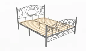 Кровать Виктория Металл, 160х190 мм, Серый муар, Серый муар, 1630
